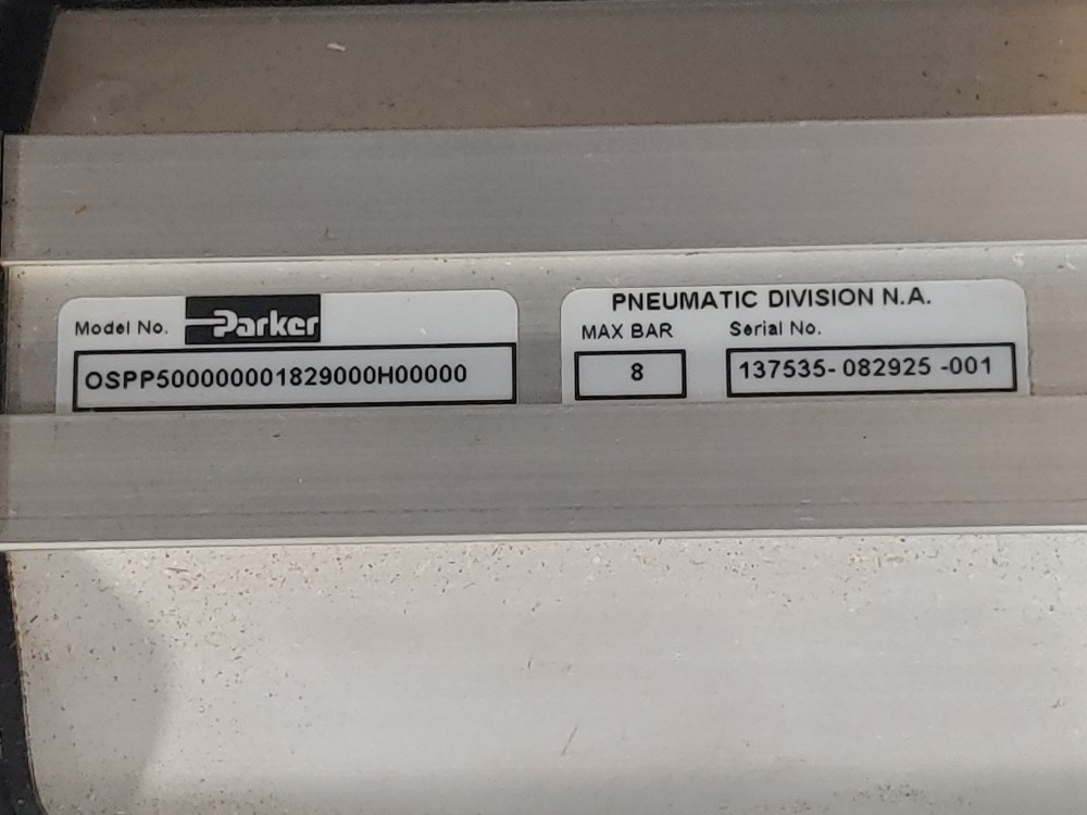 Parker Rodless Pneumatic Cylinder 8 Bar OSPP500000001829000H00000