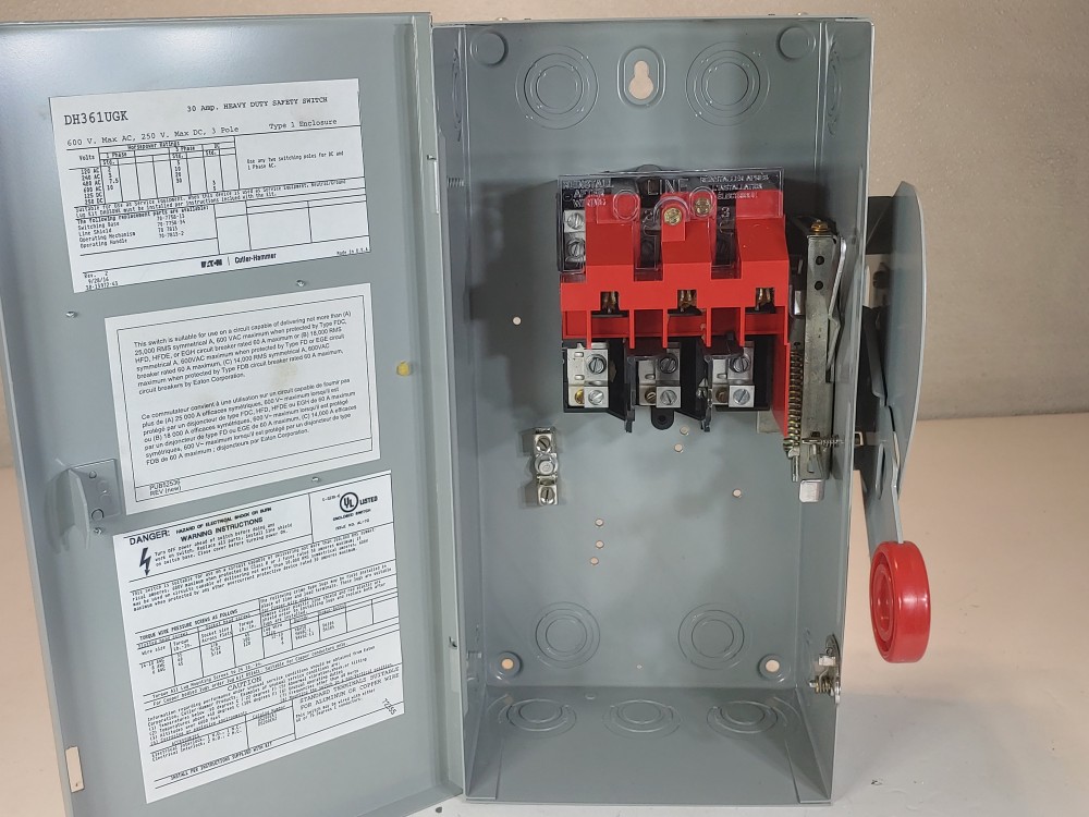 Eaton 30amp Heavy Duty Non-Fused Safety Switch DH361UGK