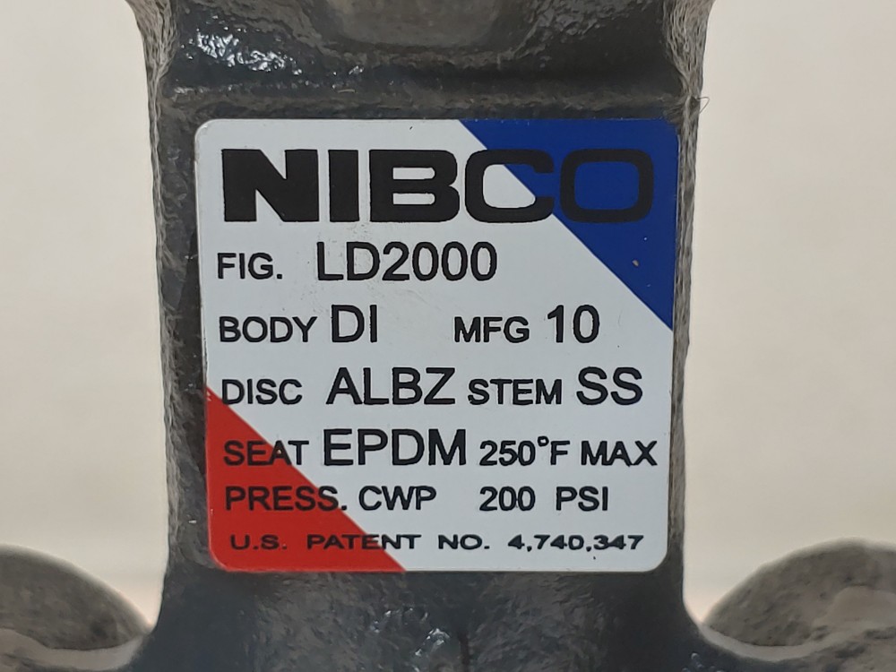 NIBCO 4" 250 PSI Lug Style DI/ALBZ Butterfly Valve LD2000 