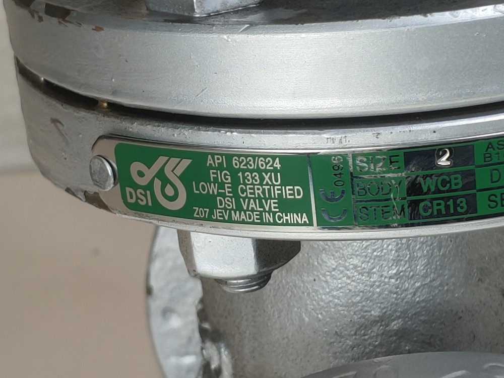DSI 2" 150 RF WCB Globe Valve Fig#: 133 XU w/Acid Splash Guard 