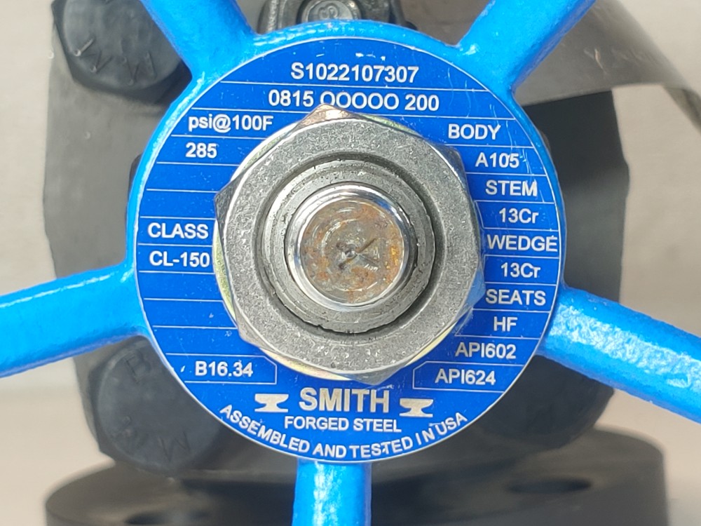 Smith 2" 150# Flanged A105 RF Forged Steel Gate Valve Fig#: S1022107307