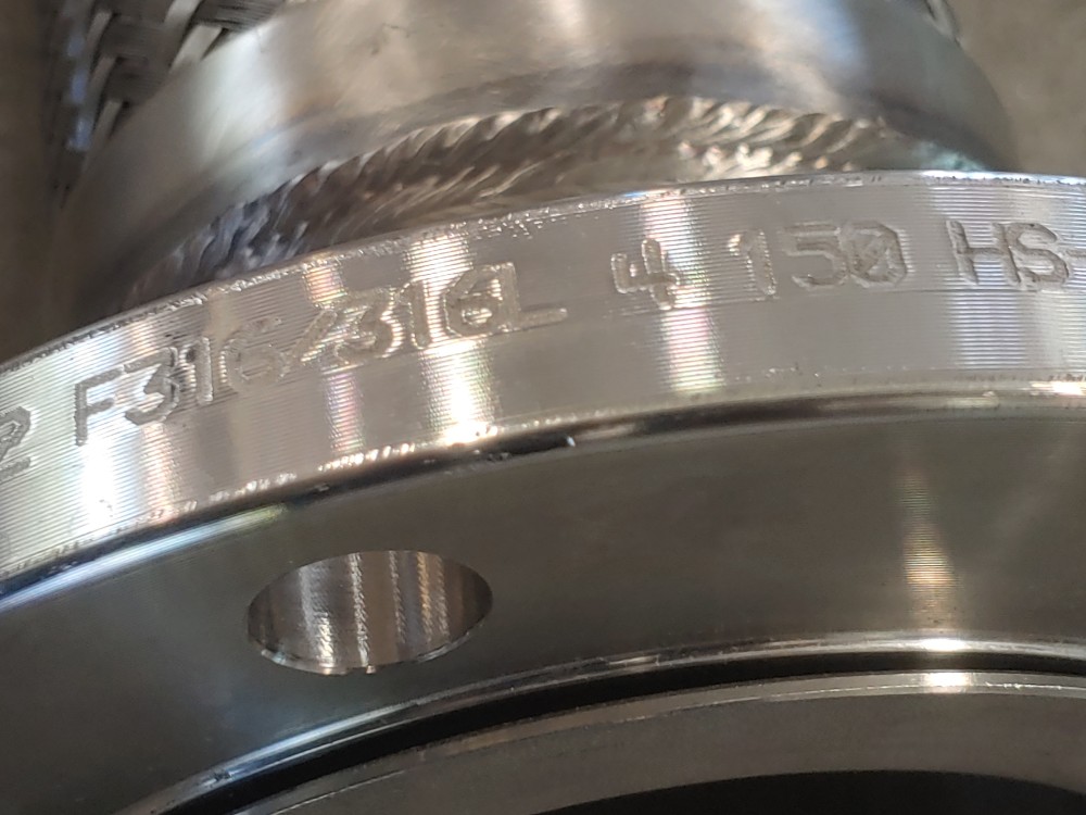 Annuflex AF5755  4" X 40' 150# T304 Double Braid Flex Hose w/ 316 Flanged Ends