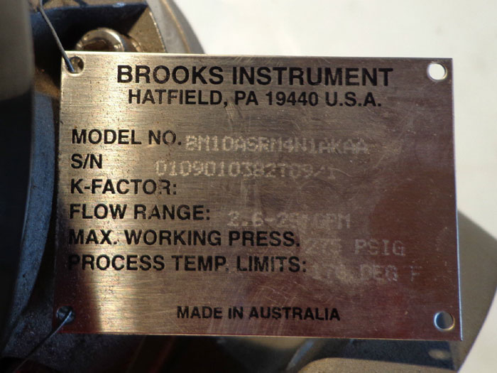 BROOKS INSTRUMENTS OVAL GEAR METER BM10ASRM4N1AKKA