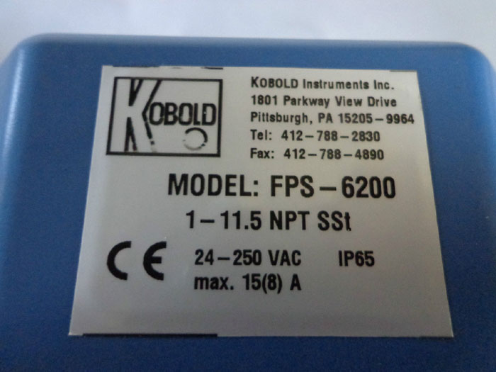 KOBOLD INSTRUMENTS PADDLE BELLOWS FLOW MONITOR FPS-6200