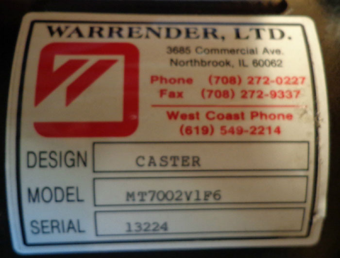 WARRENDER 1" VALUTE FOR PUMP