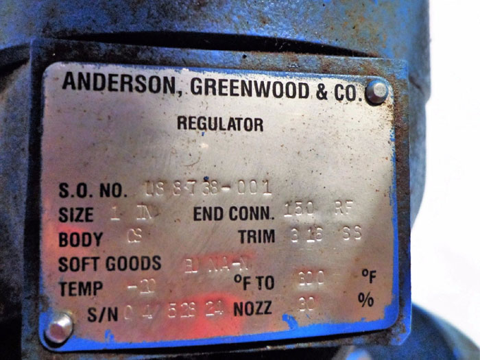 ANDERSON GREENWOOD 1" PILOT REGULATOR