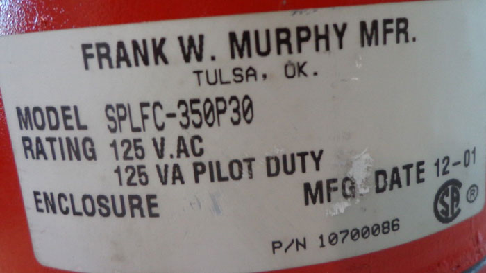 MURPHY TEMPERATURE AND SWITCHGAGE SPLFC-350P15  -OR- SPLFC-350P30 AVAILABLE