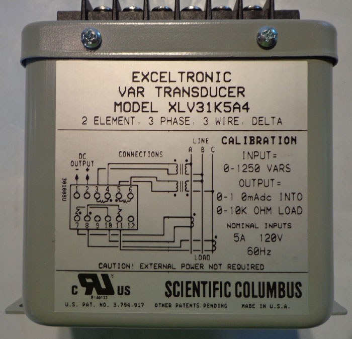 SCIENTIFIC COLUMBUS EXCELTRONIC VAR TRANSDUCER XLV31K5A4