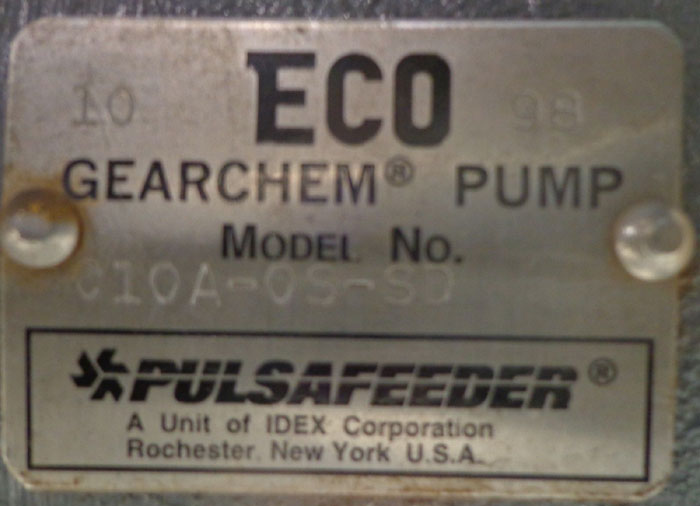 ECO GEARCHEM PULSAFEEDER PUMP C10A-OS-SD W/ BALDOR 1 HP MOTOR CM3545