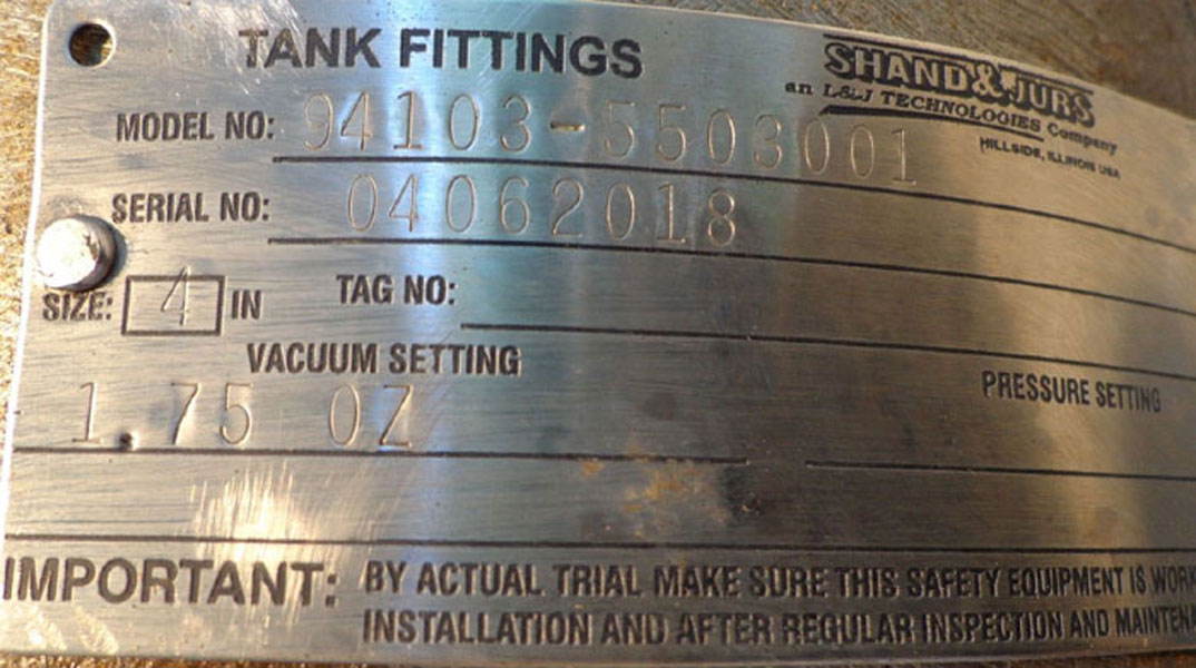 SHAND & JURS 4" VACUUM VENT 941035503001