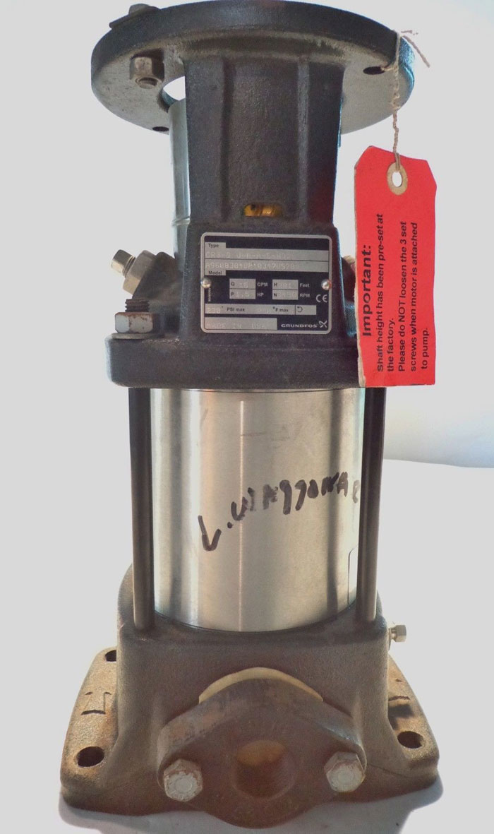 GRUNDFOS VERTICAL MULTISTAGE CENTRIFUGAL PUMP CR3-9 U-A-A-E-H-Q-Q-E