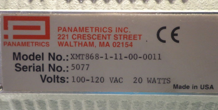 PANAMETRICS FLOW METER XMT868-1-11-00-0011 w/ COAXIAL CABLES & TRANSDUCER WT-1