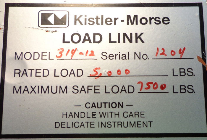 KISTLER-MORSE 314-12 LOAD LINK 5,000 LB. RATED