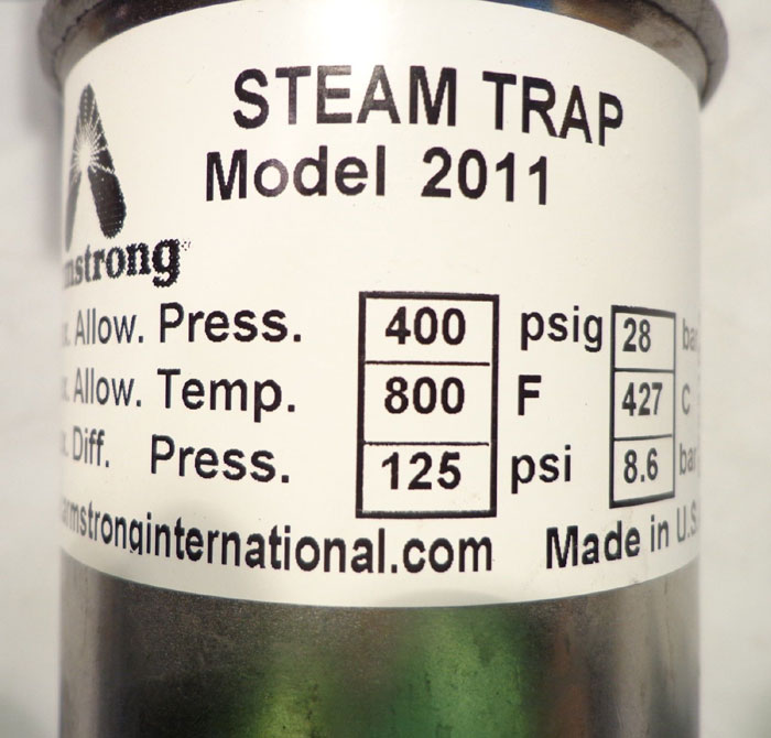ARMSTRONG INVERTED BUCKET STEAM TRAP 2011