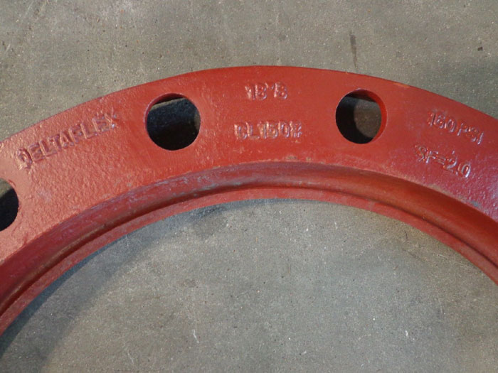 LOT OF (8) IPP 18" HDPE FLANGE ADAPTERS w/ CONVOLUTED DELTAFLEX BACKUP RING