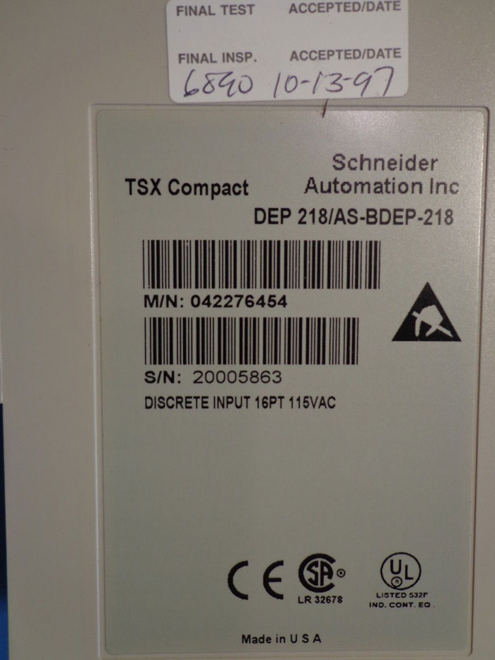 SCHNEIDER AEG AUTOMATION TSX COMPACT DEP 218/AS-BDEP-218