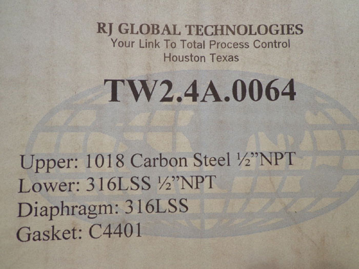 RJ GLOBAL TECH THREADED OFFLINE DIAPHRAGM SEAL FOR GAUGE