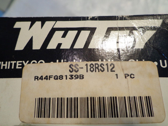 WHITEY STAINLESS INTEGRAL BONNET NEEDLE VALVE SS18RS12