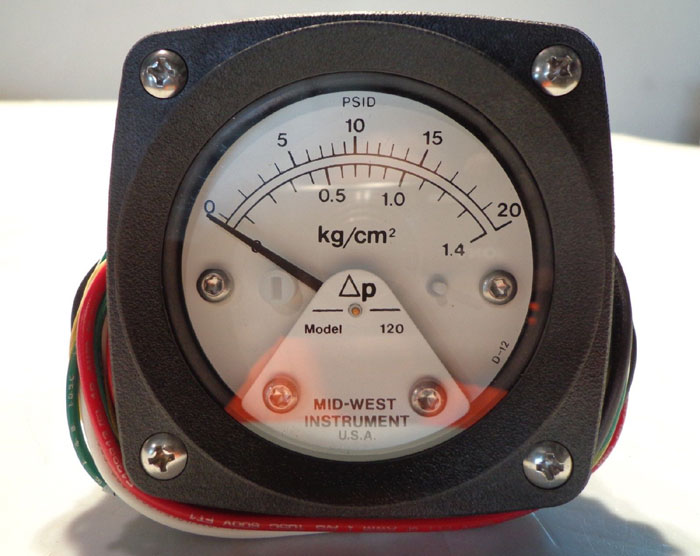 MID-WEST INSTRUMENT "FILTER MINDER" ELECTRICAL GAUGE 120