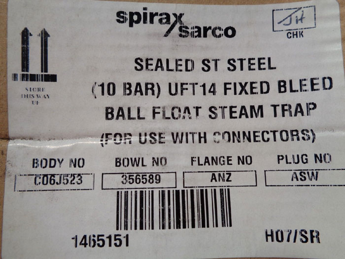 SPIRAX SARCO BALL FLOAT STEAM TRAP UFT14-10 FB