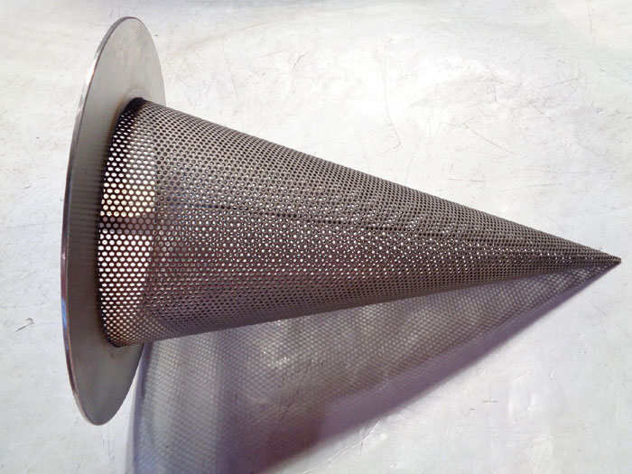 SANDUSKY MAC-IRON CONICAL STRAINER 10" 300# STAINLESS STEEL