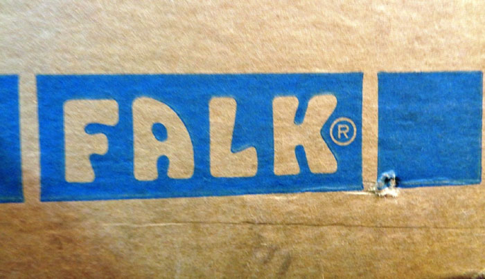 LOT OF FALK ORANGE PEEL SHAFT GUARDS & PEDESTAL BASE
