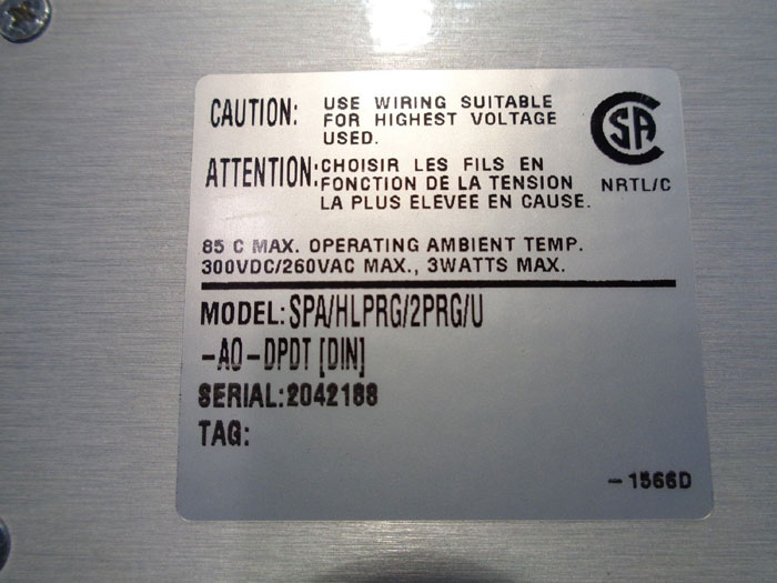 MOORE INUDUSTRIES "SIGHT PROGRAMMABLE ALARM" - MODEL: SPA/HLPRG/2PRG/U-AO-DPDT