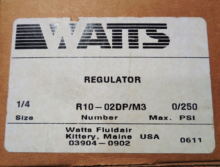 LOT OF (2) WATTS PNEUMATIC REGULATOR, MODEL# R10-02DP/M3