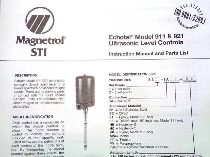 MAGNETROL ULTRASONIC LEVEL CONTROL 911-A1A0-E11