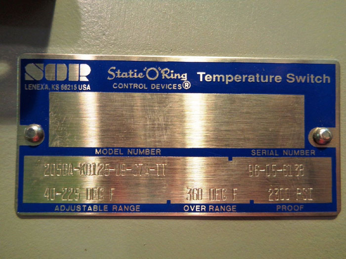 SOR TEMPERATURE SWITCH 205BAKB125U9C7ATT