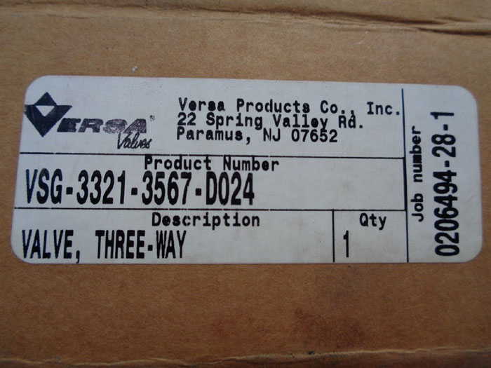 VERSA 3-WAY AIR VALVE WITH SOLENOID VSG-3321-3567-D024