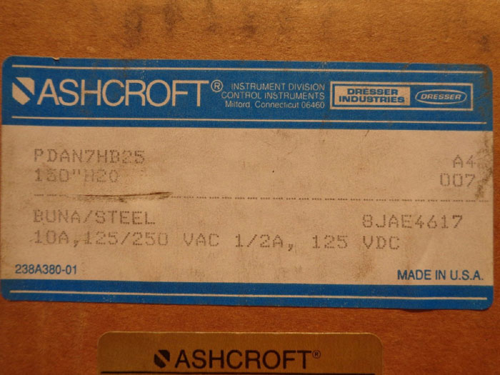 ASHCROFT P SERIES PRESSURE SWITCH