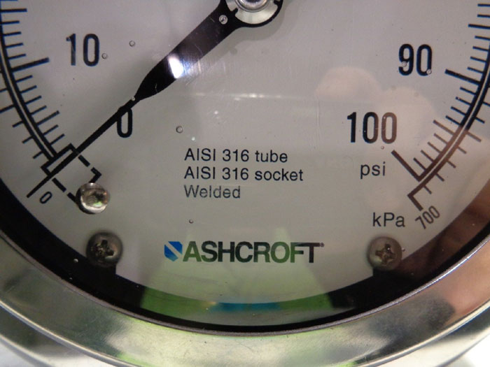 LOT OF (2) ASHCROFT LIQUID FILLED PRESSURE GAUGE 39-790