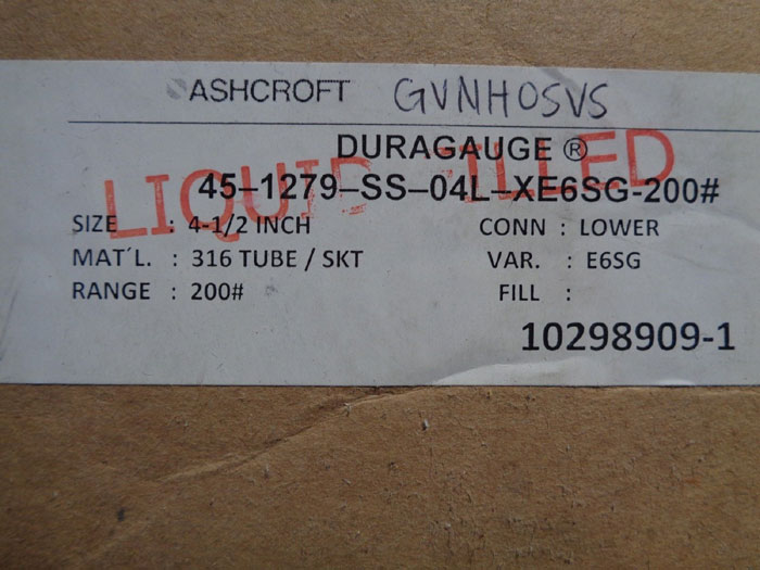 LOT OF (2) ASHCROFT 4-1/2" DURAGAUGE 1279