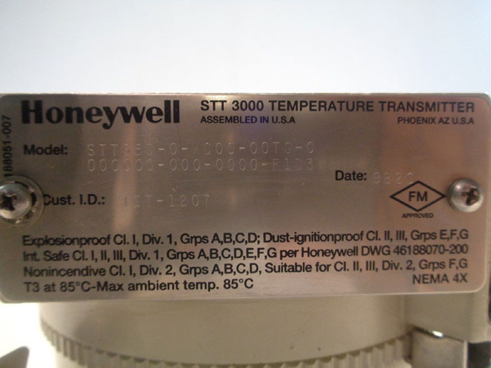 HONEYWELL STT3000 TEMPERATURE TRANSMITTER STT350-0-XC00-00TG