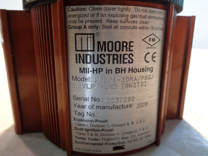 MOORE MII-HP IN BH HOUSING PSD/4-20MA/PRG/2.3VLP/-LMD [BH2TG]