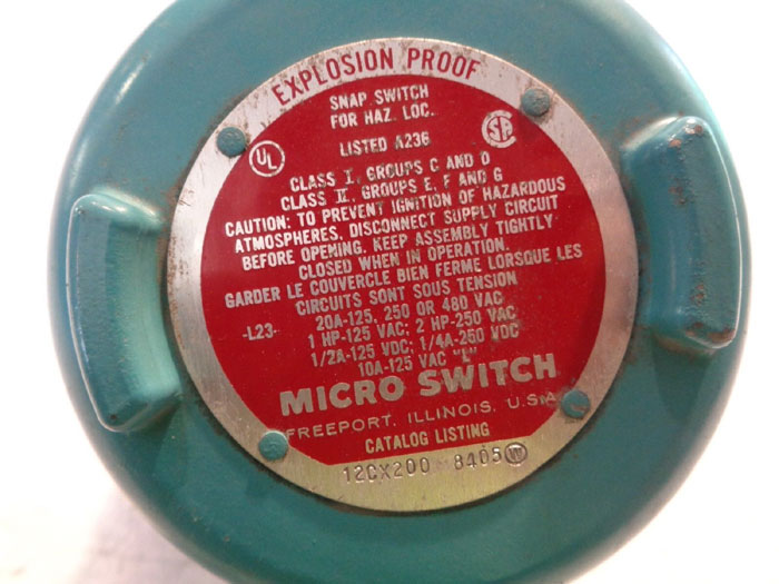 WHITEY EXPLOSION PROOF MICRO SWITCH 12CX200