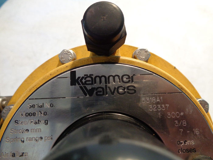 KAMMER CONTROL VALVE 32337 W/ SENSYCON I/P CONVERTER 22/06-69