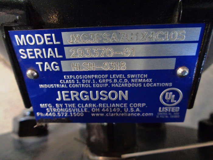 JERGUSON 4" 300# TRI-MAGNET LEVEL SWITCH, MERCURY FREE JXC3FSA7U1X4C10S