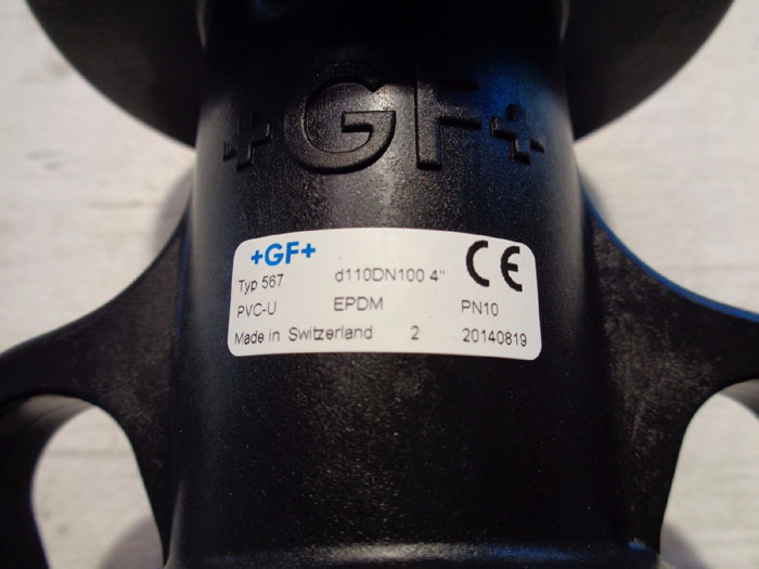 GF 4" BUTTERFLY VALVE, SERIES 567, PVC-U