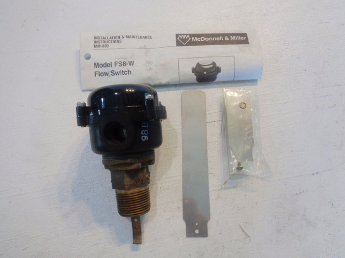 LOT OF (2) ITT MCDONNELL & MILLER FLOW SWITCH, MODEL#: FS8-W & MODEL#: FS4-3