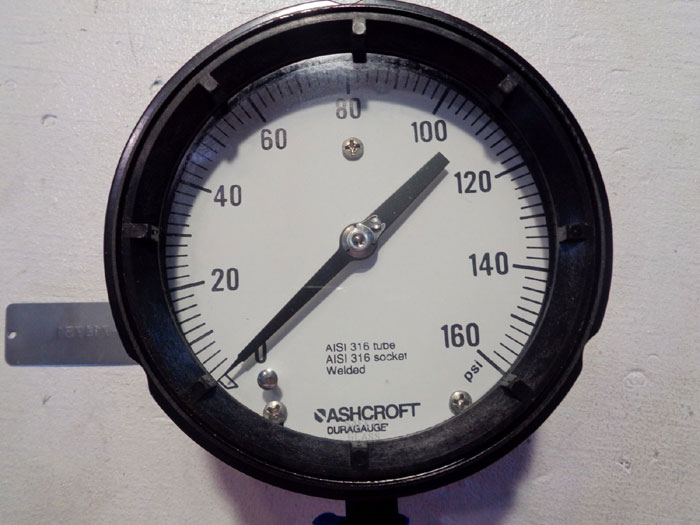 ASHCROFT DURAGAUGE 4-1/2" MODEL#: 45-1279-SS-04L-100# OR 160# OR 200#