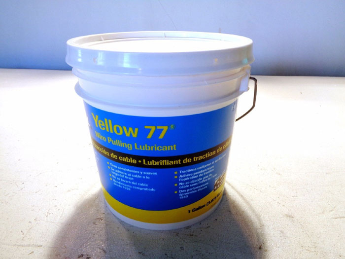 LOT OF (12) 1-GALLON BUCKETS OF IDEAL YELLOW 77 WIRE PULLING LUBRICANT #31-351