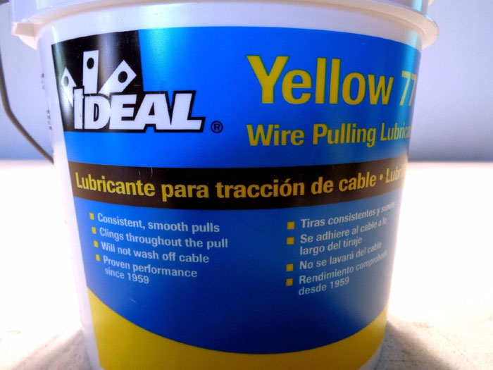 LOT OF (12) 1-GALLON BUCKETS OF IDEAL YELLOW 77 WIRE PULLING LUBRICANT #31-351