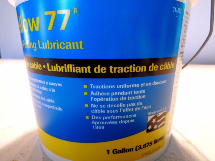 LOT OF (12) 1-GALLON BUCKETS OF IDEAL YELLOW 77 WIRE PULLING LUBRICANT #31-351