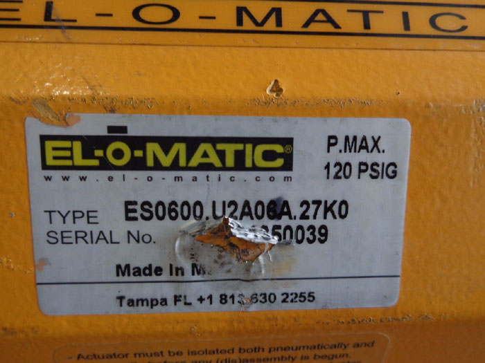 EL-O-MATIC ACTUATOR, TYPE: ES0600U2A06A.27K0