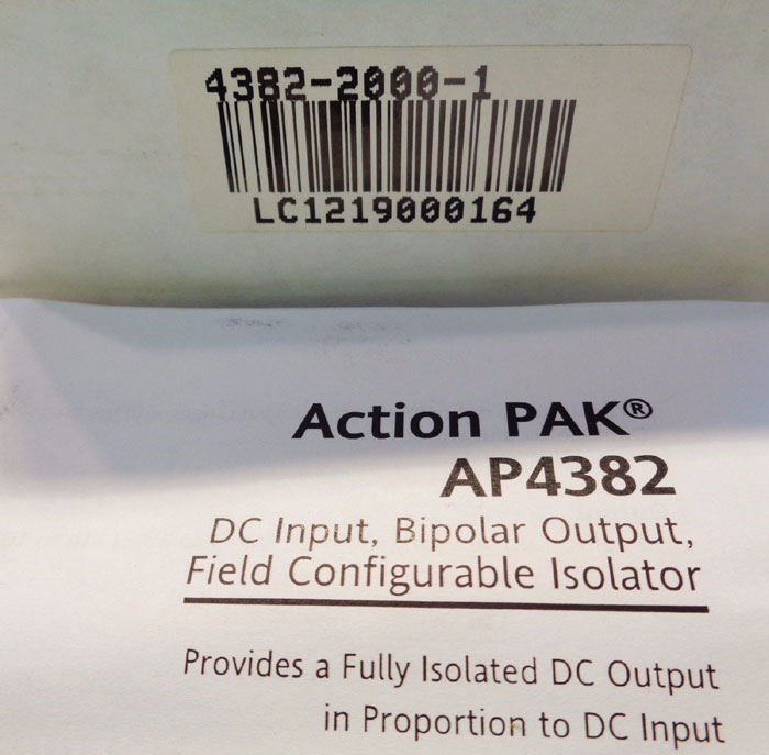 ACTION INSTRUMENTS CONFIGURABLE ISOLATOR LIMIT ALARM 4382-2000-1