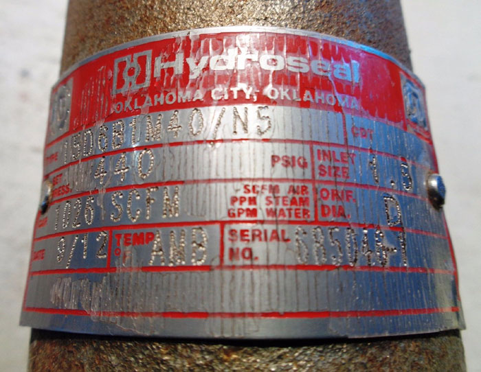 HYDROSEAL 1.5" 300# SAFETY RELIEF VALVE, TYPE: 15D6B1M40/N5
