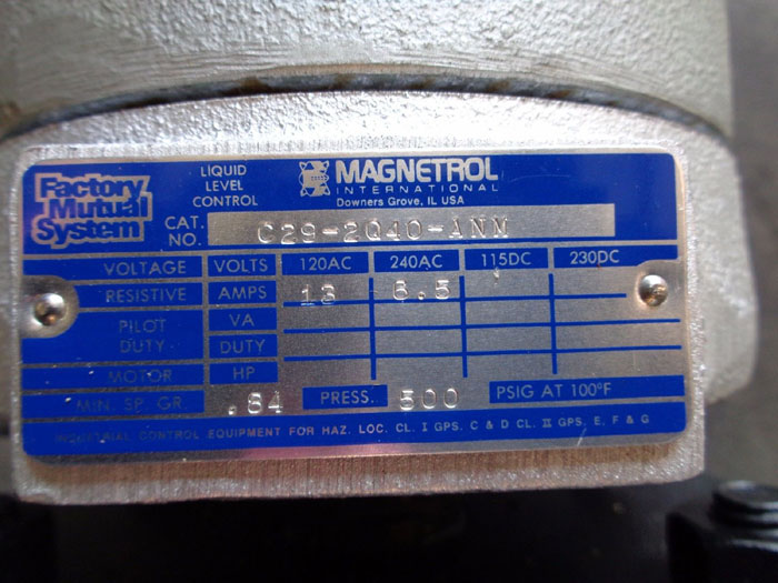 MAGNETROL 2" 300# FLANGED FLOAT CAGE LIQUID LEVEL SWITCH #C29-2Q40-ANM