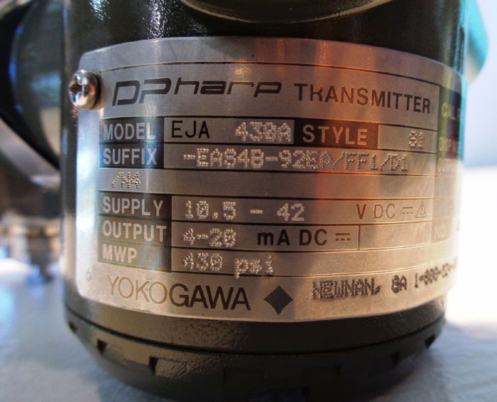 Yokogawa DP Harp Gauge Pressure Transmitter EJA 430A